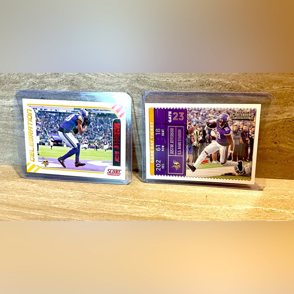 Lot of (2) Justin Jefferson Minnesota Vikings Panini Football Cards